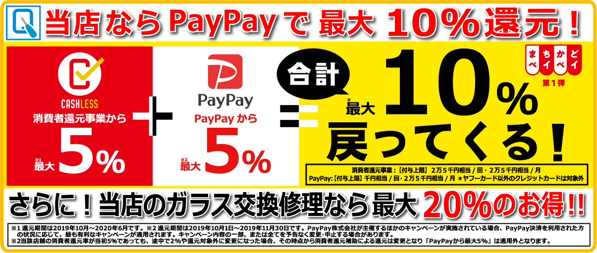 キャッシュレス消費者還元!ペイペイなら最大10%還元!